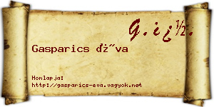 Gasparics Éva névjegykártya